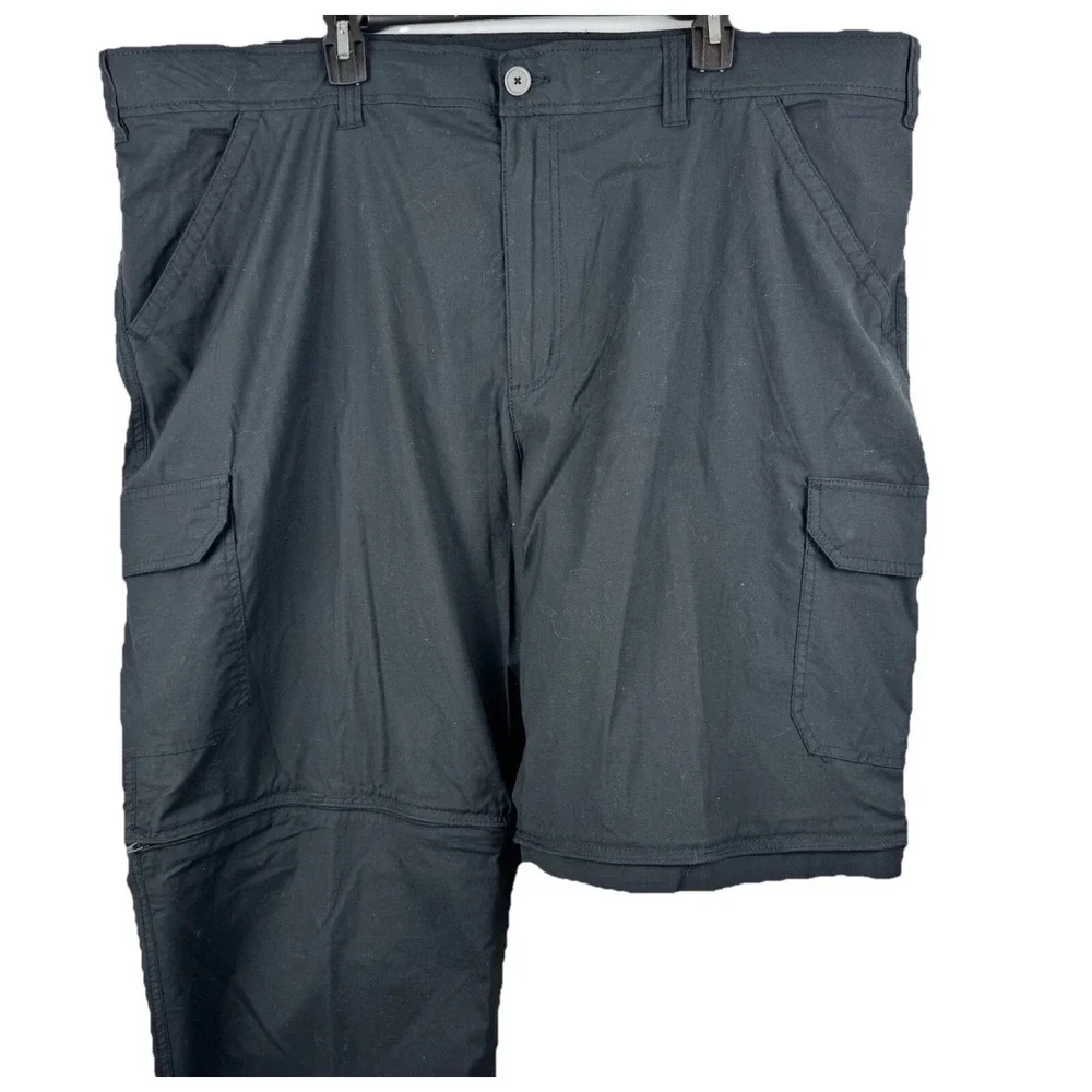 HB Performance Convertible Cargo Pants Mens 48x30 Black Loose Fit Zip Off Shorts